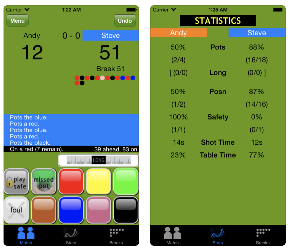 Snooker scoring apps 3 options for Android and Apple Snooker Spot